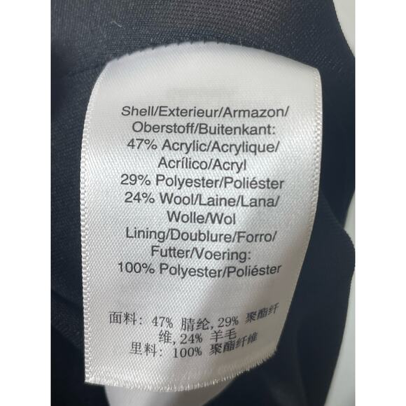 DKNY Asymmetric Hem Herringbone Skirt Knee Length Academia Size 12 Wool Blend - Picture 5 of 7